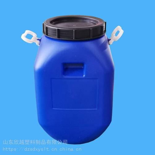 供应50l升蓝色塑料方桶50kg有耳手提建材乳胶桶涂料桶化工原料桶图片